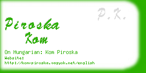 piroska kom business card